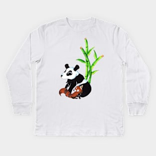 Panda Duo Kids Long Sleeve T-Shirt